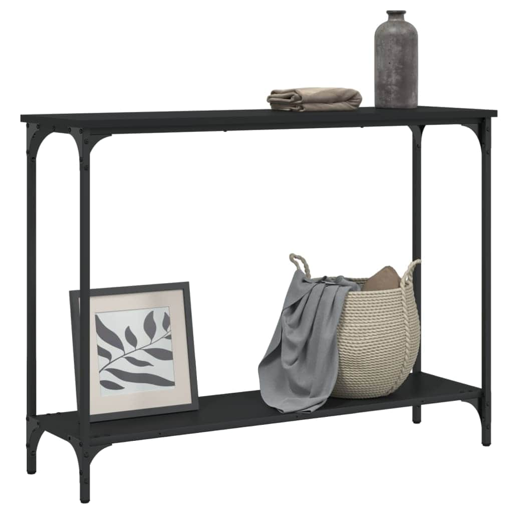 Console Table Black Engineered Wood