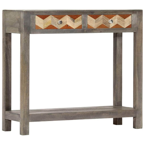 Console Table Grey Solid Mango Wood