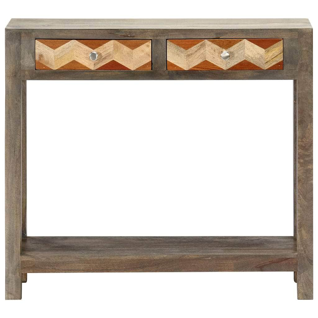 Console Table Grey Solid Mango Wood