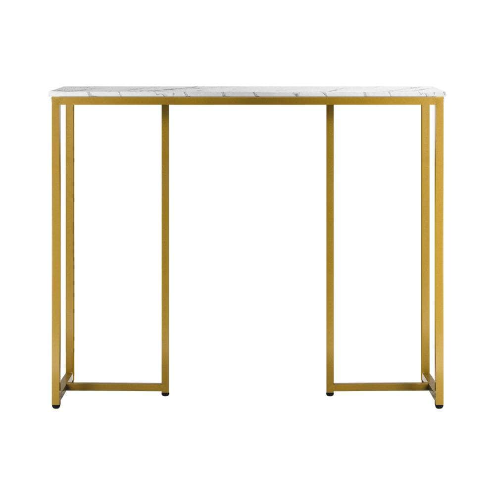 Console Table Hallway Entry Side Tables Marble Effect Hall Display White&Gold