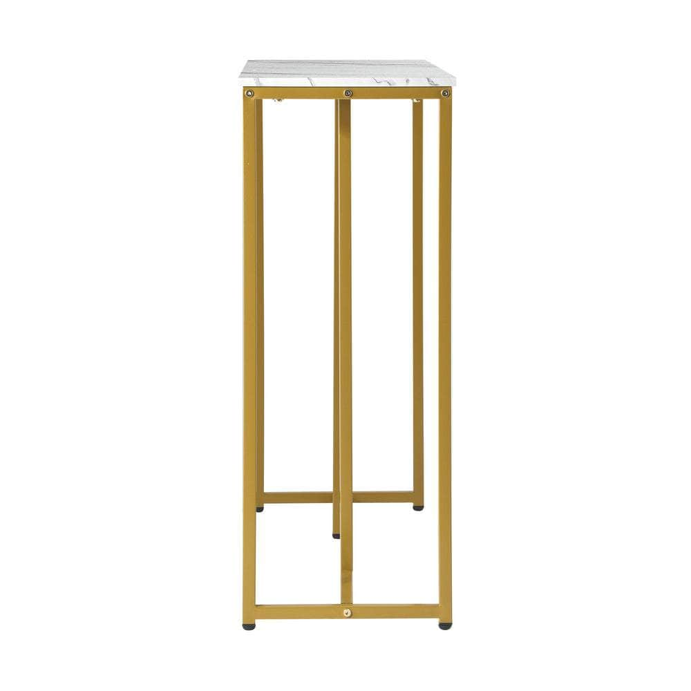 Console Table Hallway Entry Side Tables Marble Effect Hall Display White&Gold