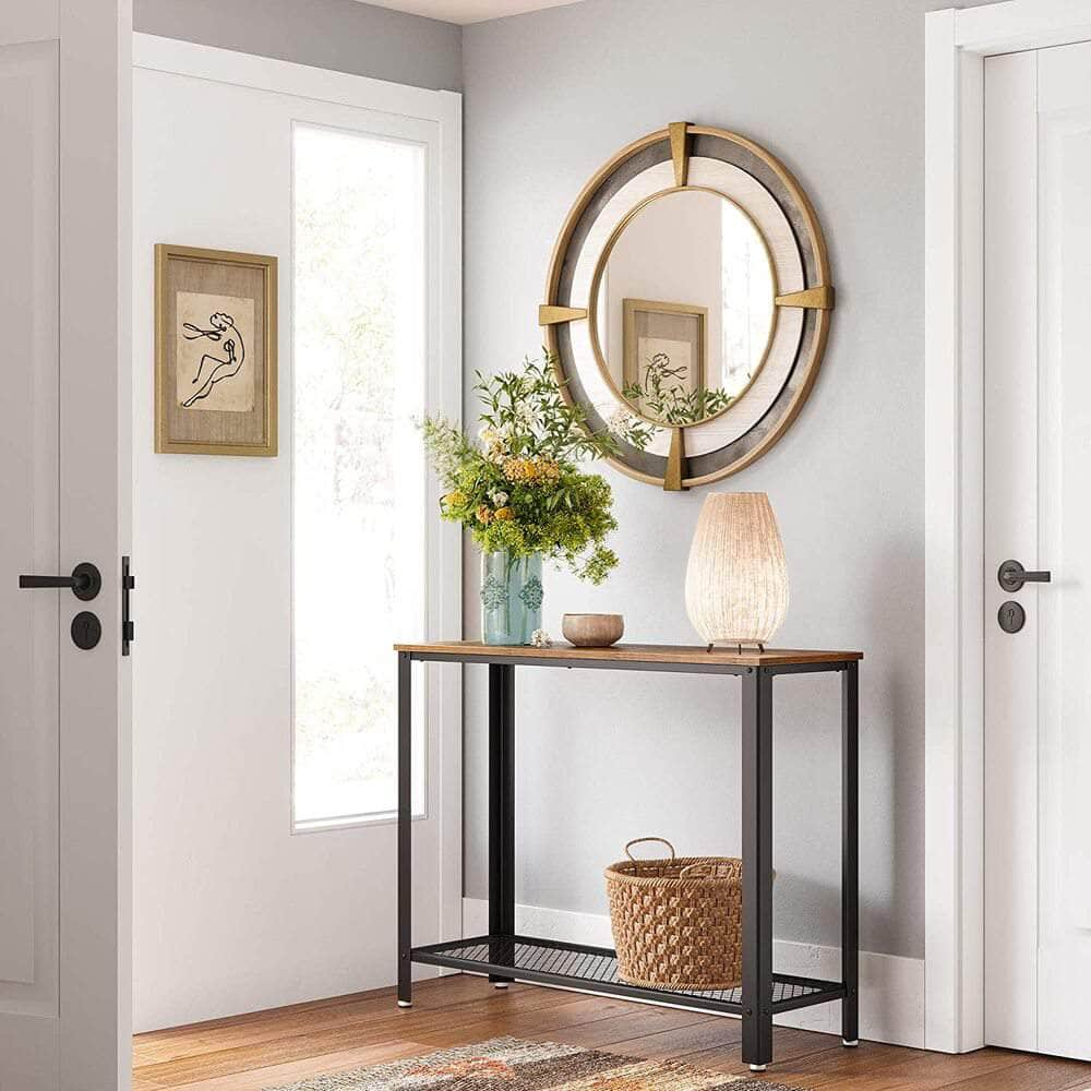 Console Table Rustic Brown And Black