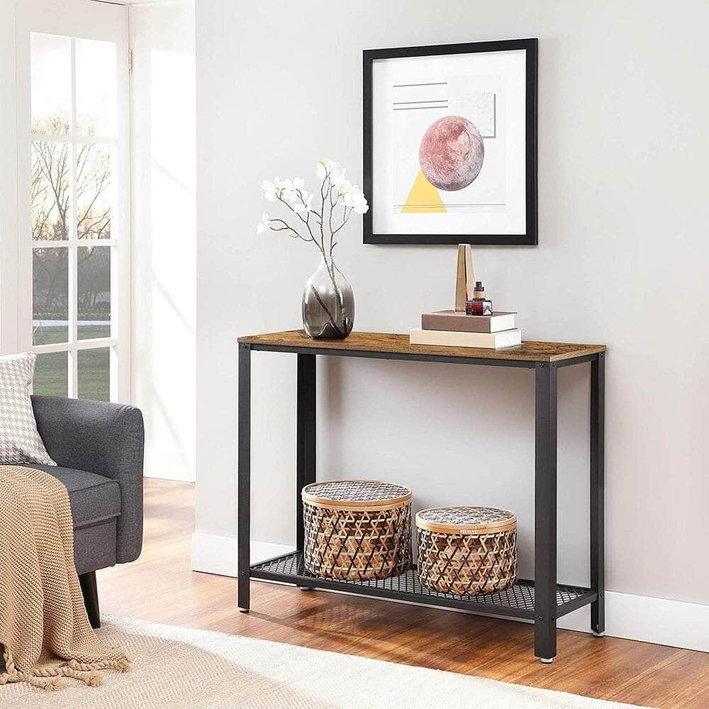 Console Table Rustic Brown And Black