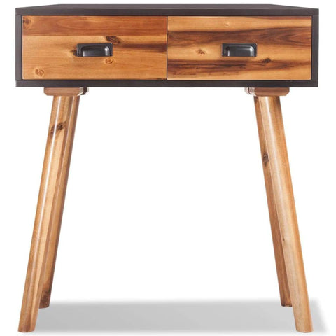 Console Table Solid Acacia Wood Black and brown