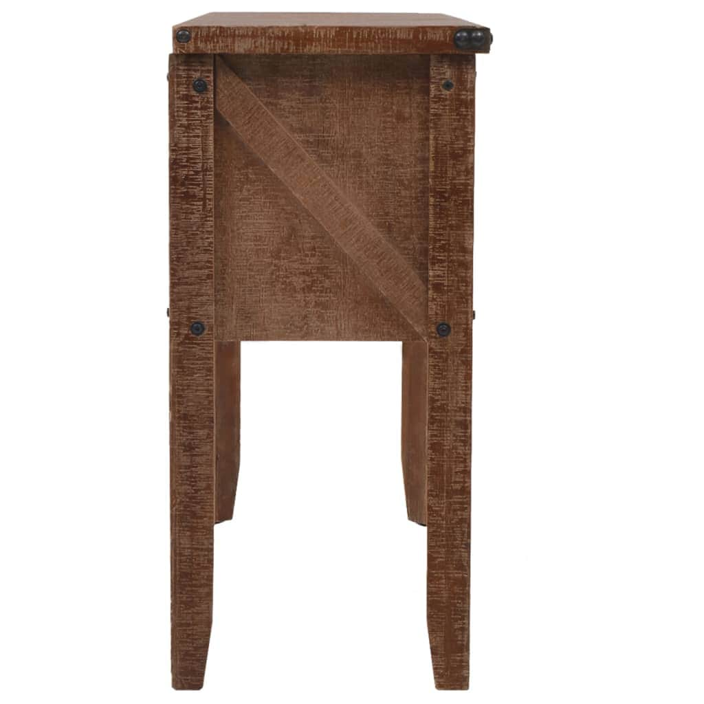 Console Table Solid Fir Wood Brown