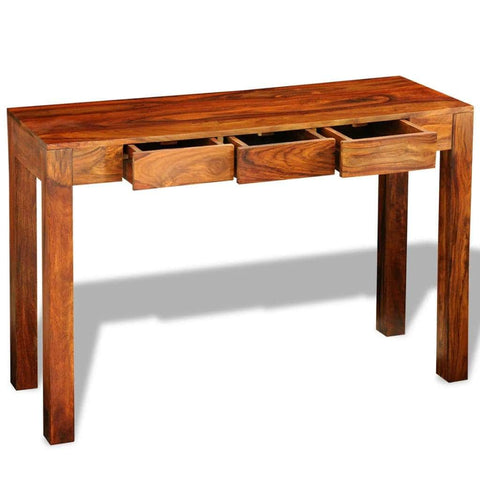 Console Table With 3 Drawers 80 Cm Solid Sheesham Wood