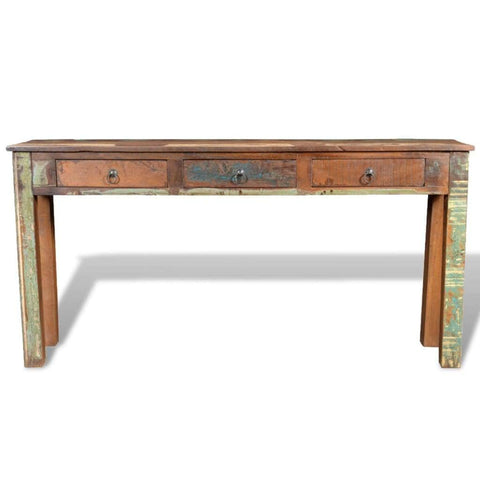 Console Table with 3 Drawers Reclaimed Wood