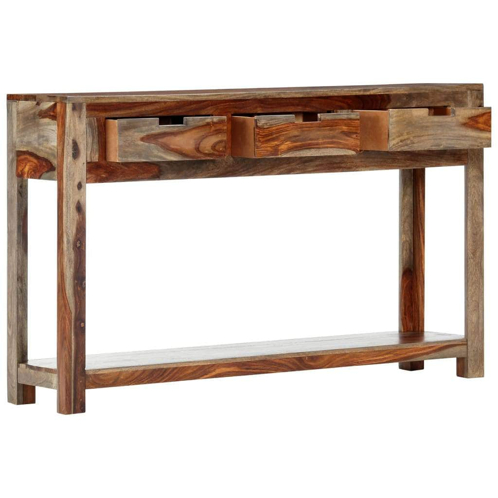 Console Table with 3 Drawers Solid Sheesham Wood