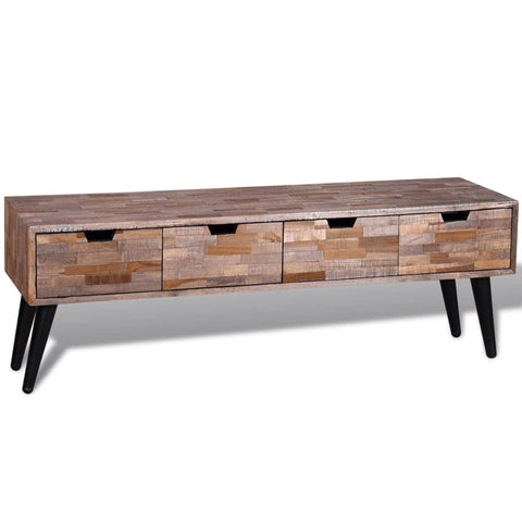 Console Tv Cabinet With 4 Drawers Reclaimed Teak