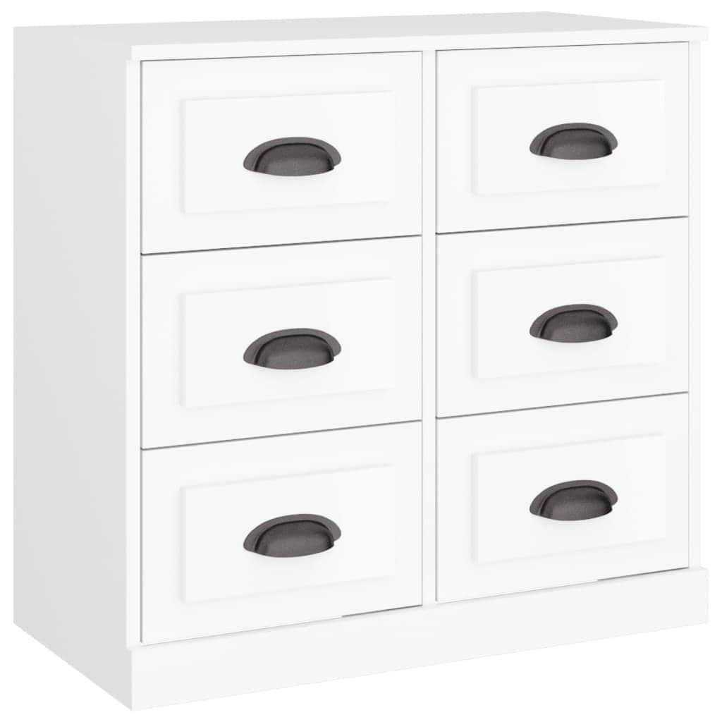 Contemporary 2 Pcs of White Engineered Wood Sideboards