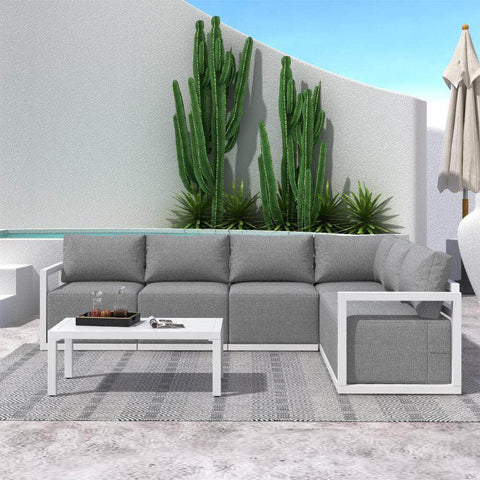 Contemporary All-Weather Lounge Set White