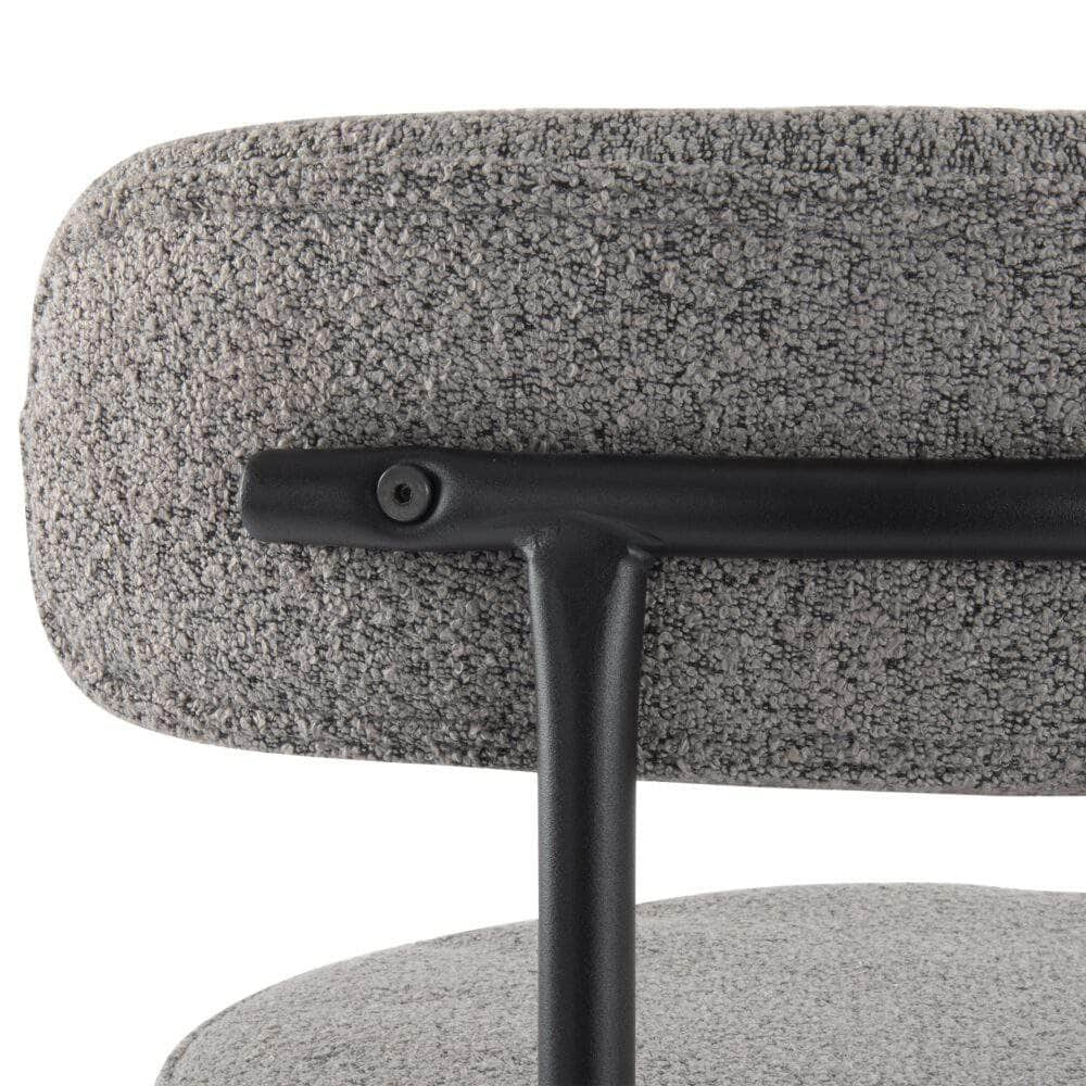 Contemporary Grey Boucle Elsa Low Bar Stools