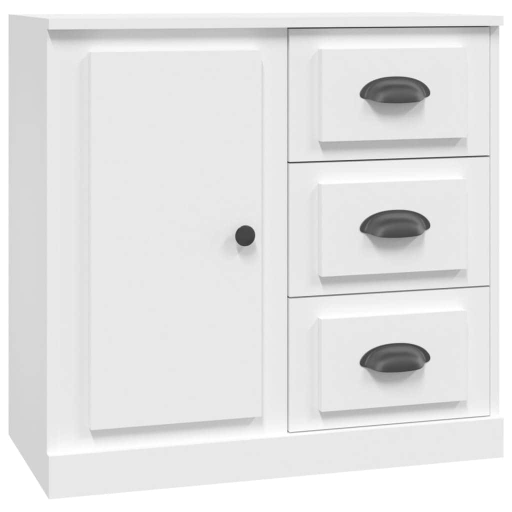 Contemporary Set of 2 White Engineered Wood Buffets