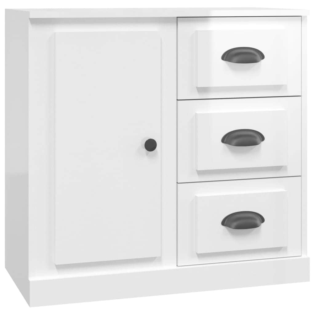 Contemporary Set of 2 White Engineered Wood Buffets