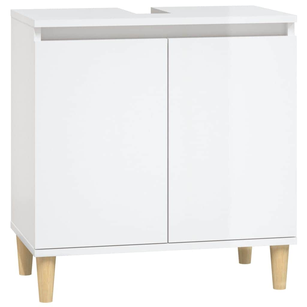 Contemporary White Bathroom Trio: Engineered Wood 3-Piece Furniture