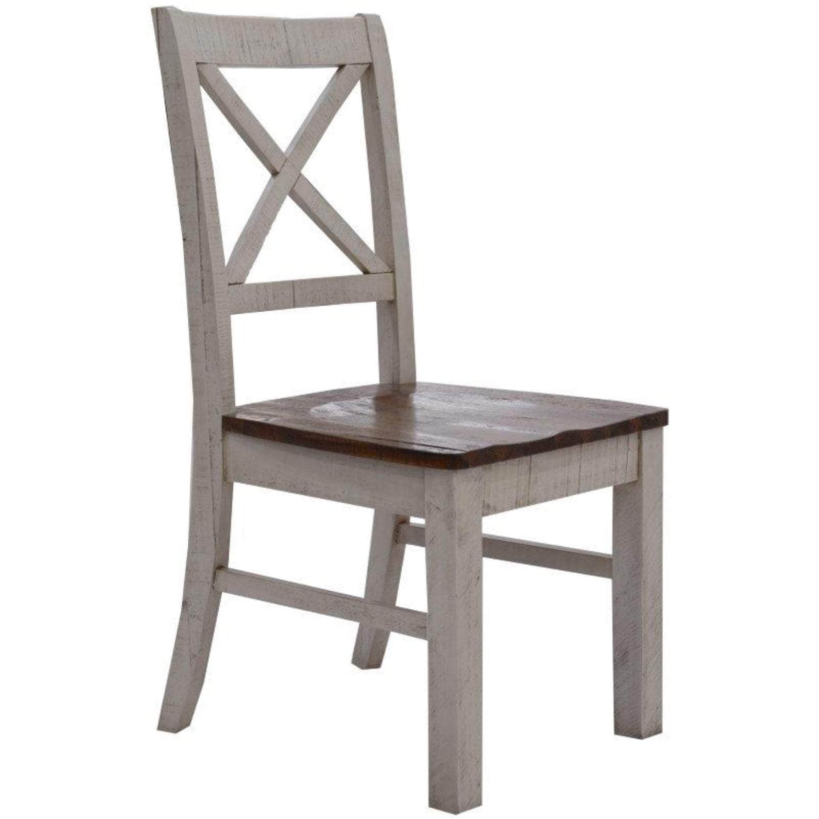 Contemporary X-Back Dining Chairs: Set of 2 in Solid Acacia Timber Wood