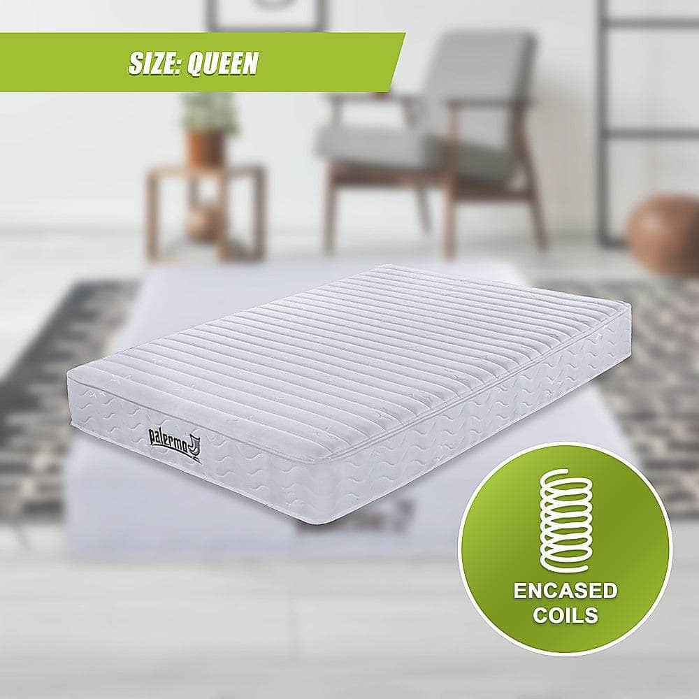 Contour 20Cm Encased Coil Queen Mattress Certipur-Us Certified Foam