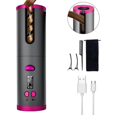 Cordless Ceramic Automatic Hair Curler For Portable Hair Styling