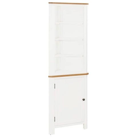 Corner Cabinet Solid Oak & White Wood