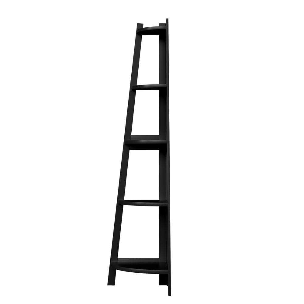 Corner Ladder Shelf 5-Tier Display Shelf Black