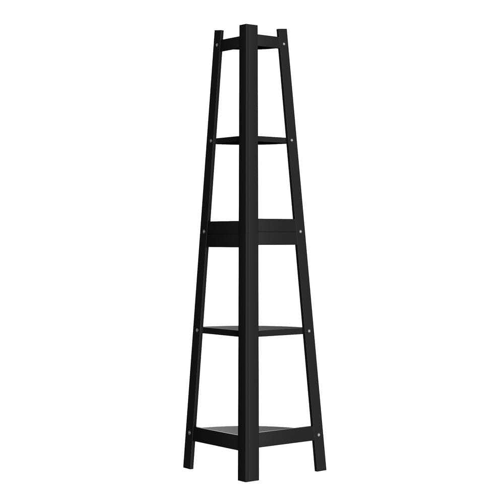 Corner Ladder Shelf 5-Tier Display Shelf Black