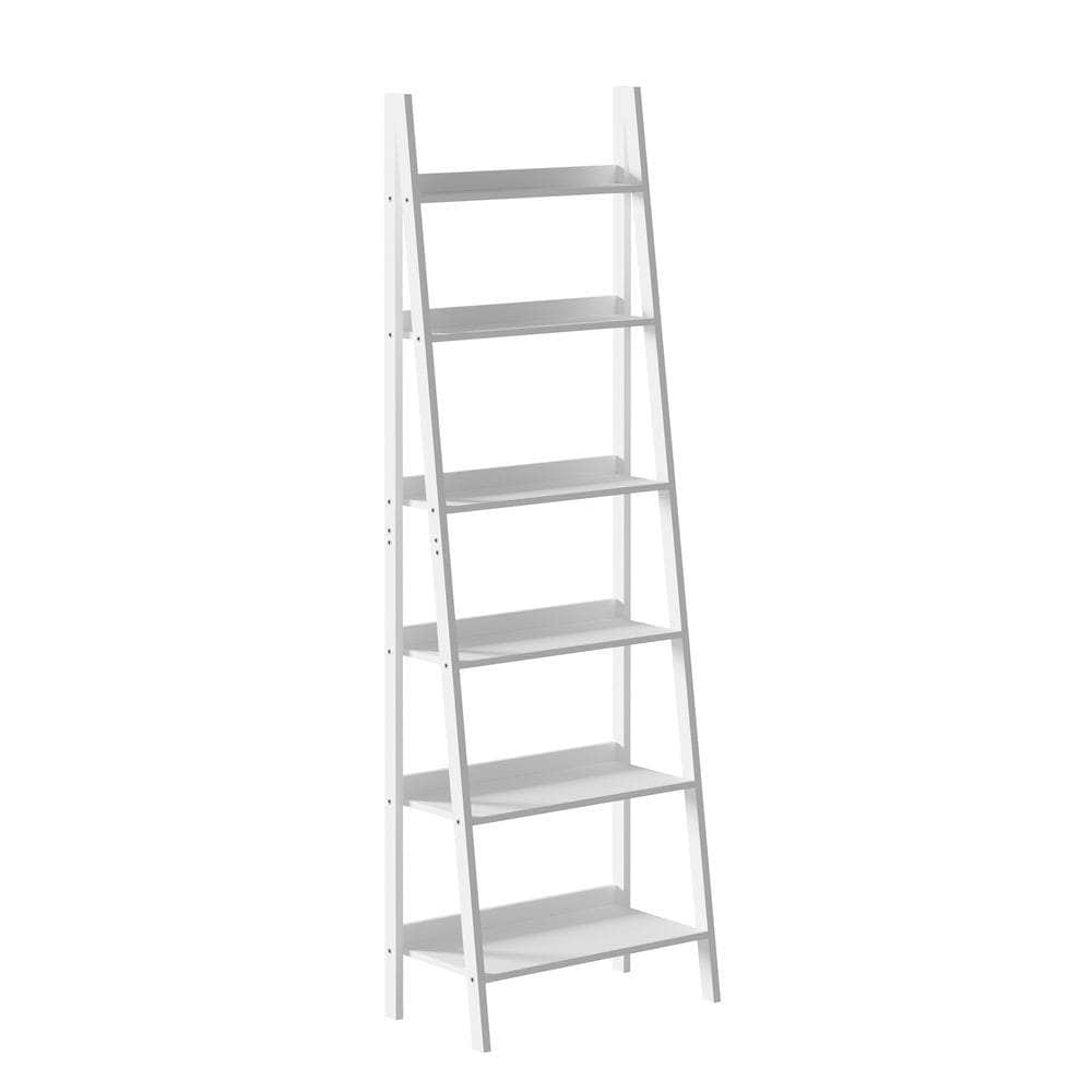 Corner Ladder Shelf 6-Tier Display Rack Black