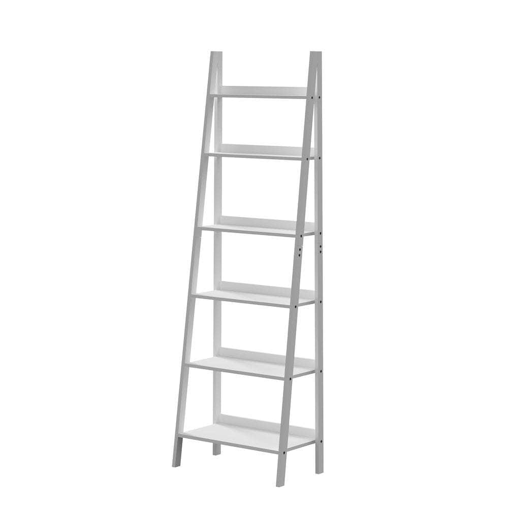 Corner Ladder Shelf 6-Tier Display Rack Black