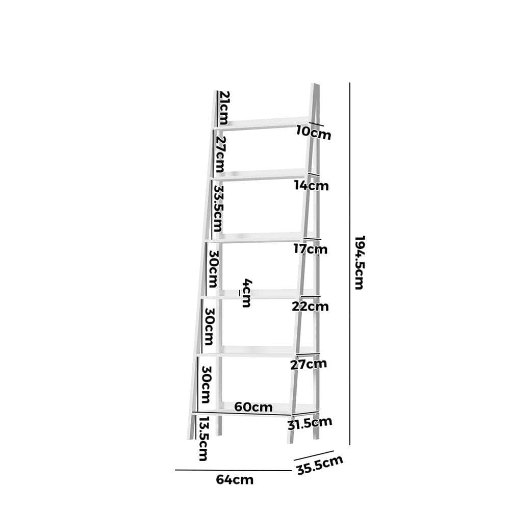 Corner Ladder Shelf 6-Tier Display Rack Black