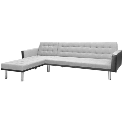 Corner Sofa Bed Fabric  Black and Grey