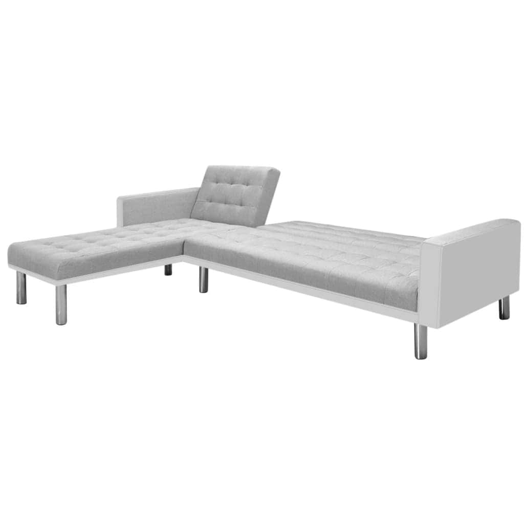 Corner Sofa Bed Fabric  White and Grey