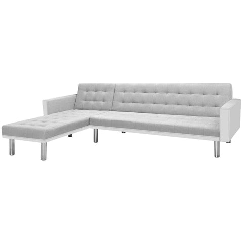 Corner Sofa Bed Fabric  White and Grey