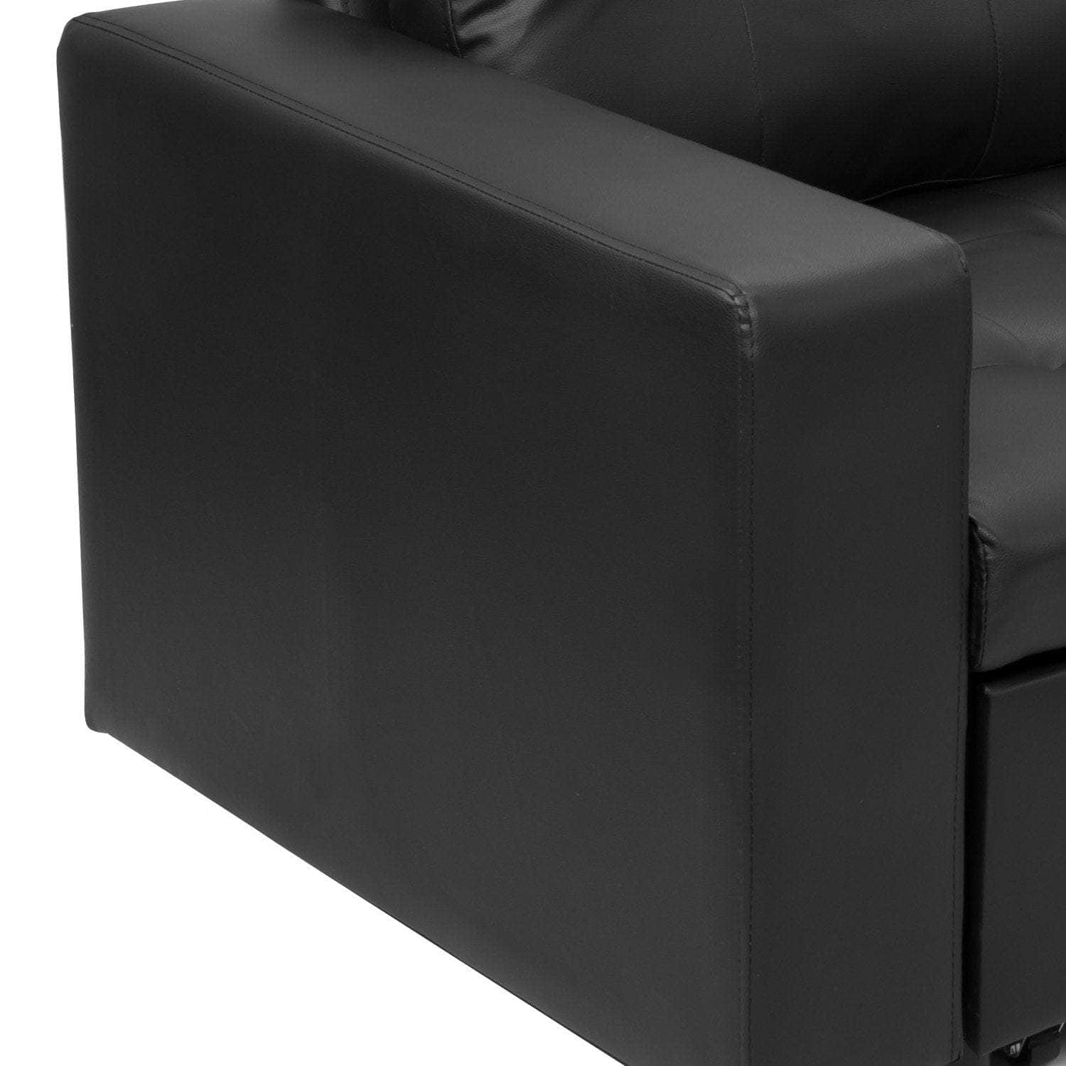 Corner Sofa Bed Storage Chaise Couch Leather Black