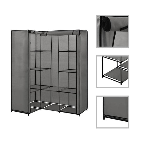 Corner Wardrobe Grey