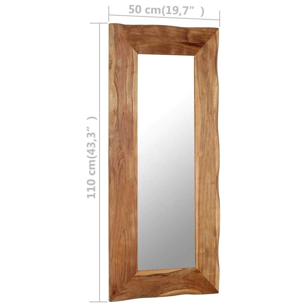 Cosmetic Mirror  Solid Acacia Wood