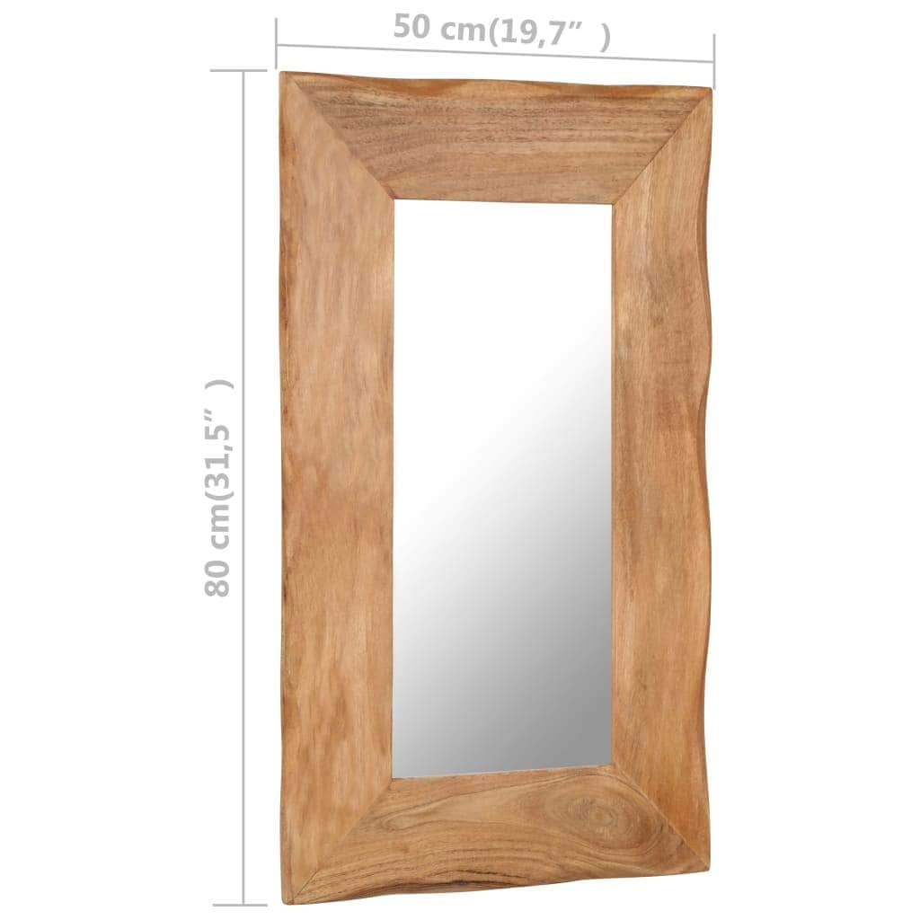 Cosmetic Mirror Solid Acacia Wood