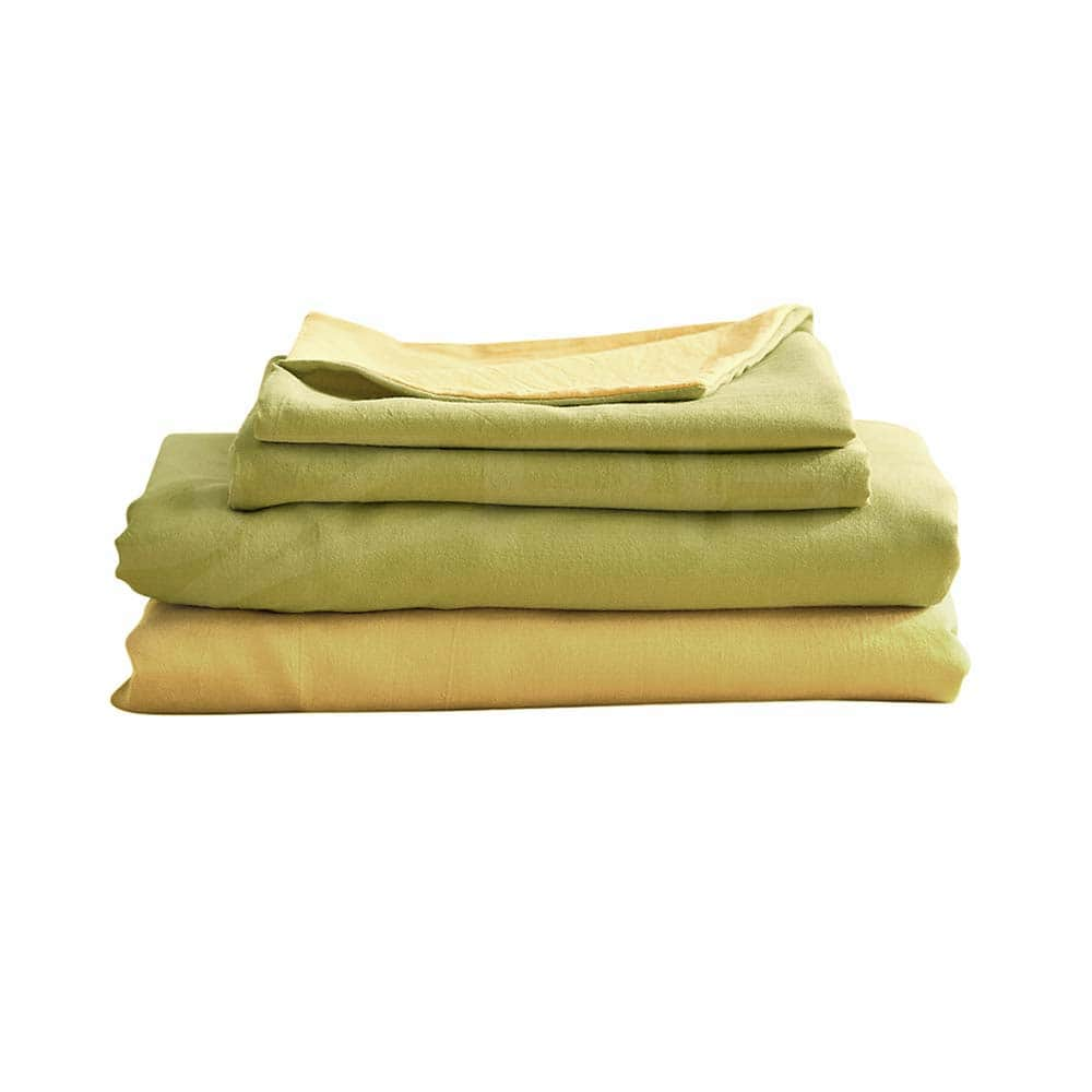 Cotton Bed Sheet set Queen Cover Pillow Case Yellow