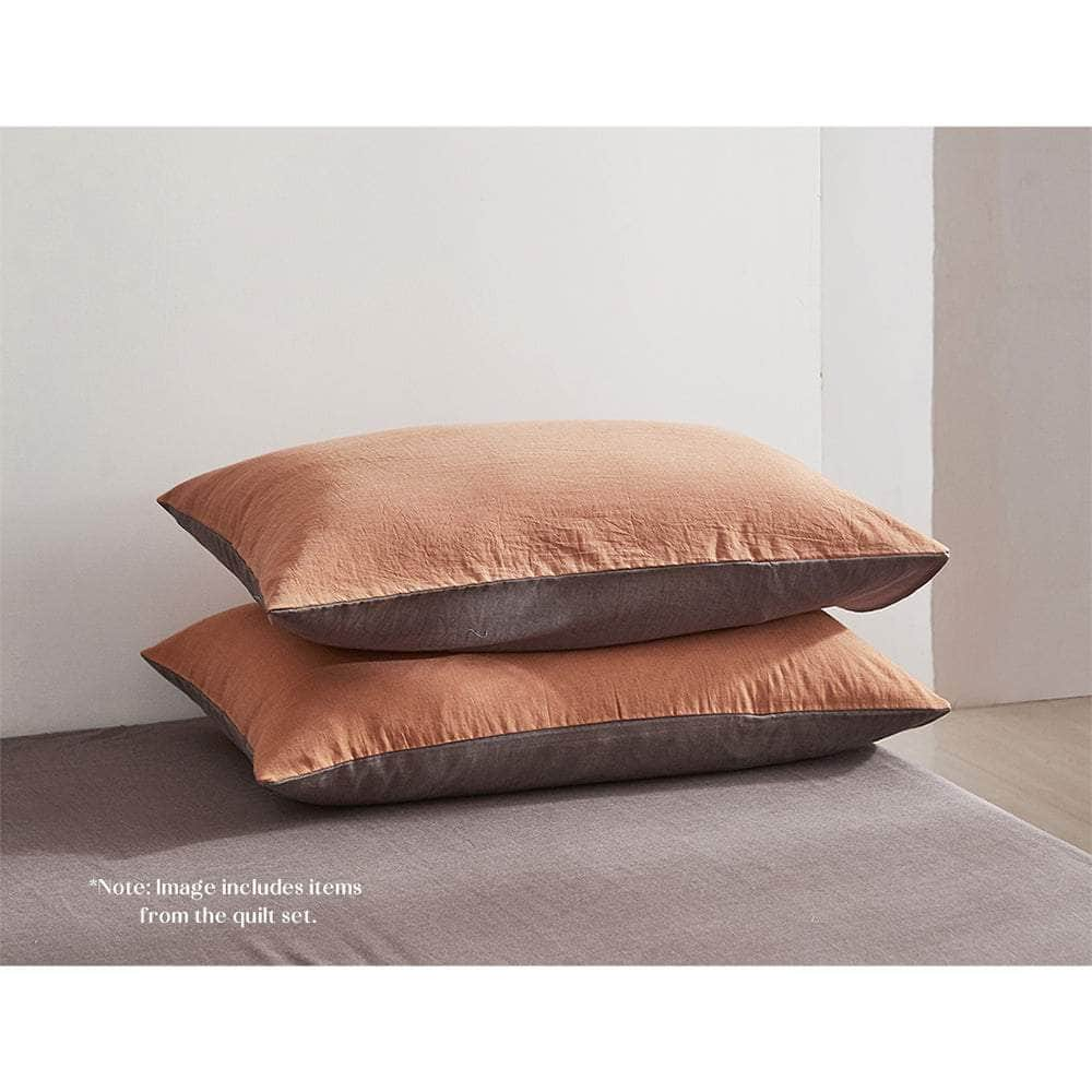 Cotton Bed Sheets Set Orange Brown Cover Single