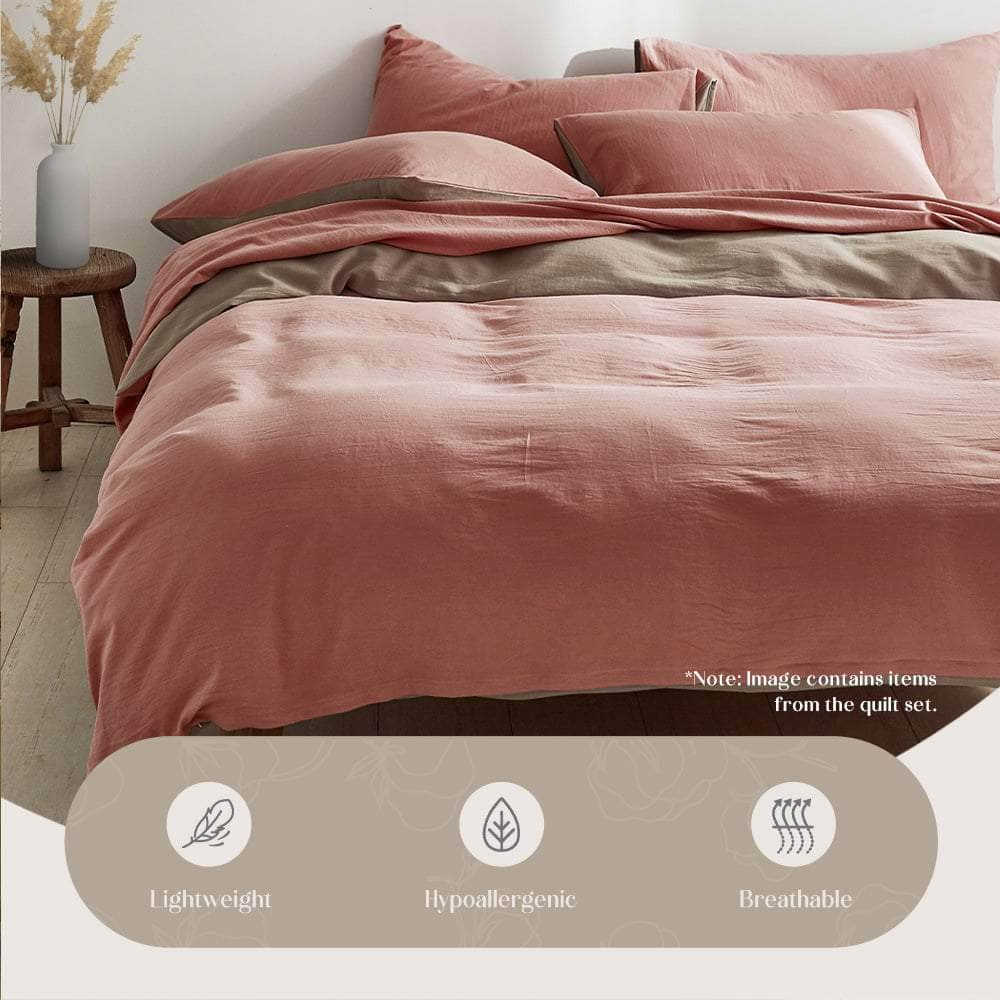 Cotton Cover Quilt Cover Set Blush Beige Double