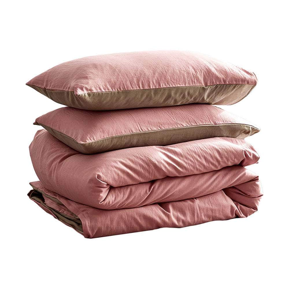 Cotton Cover Quilt Cover Set Blush Beige Single