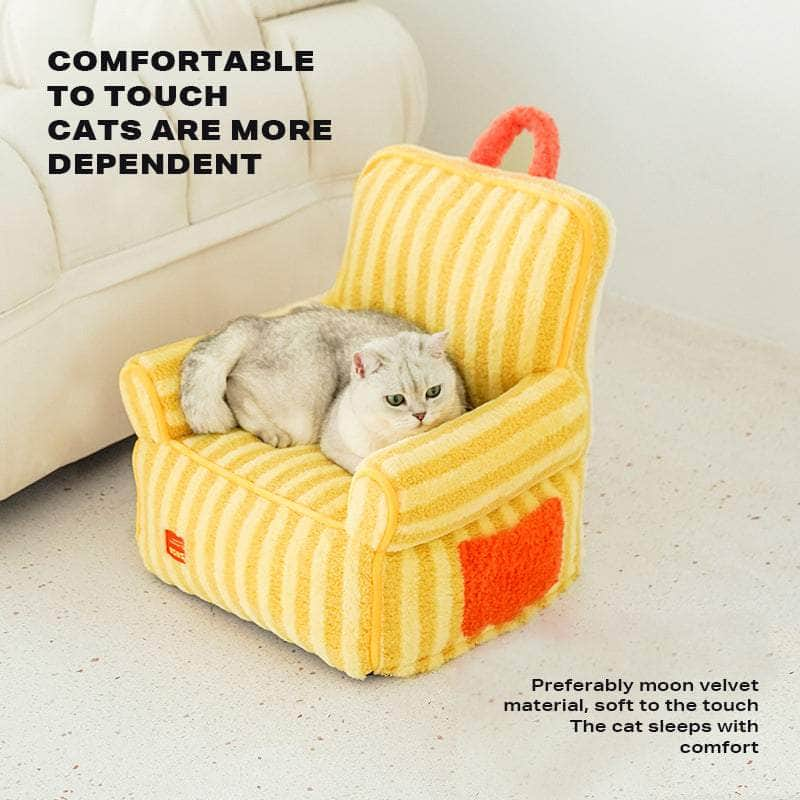 Cozy Haven: Washable Plush Pet Sofa with Removable Cove