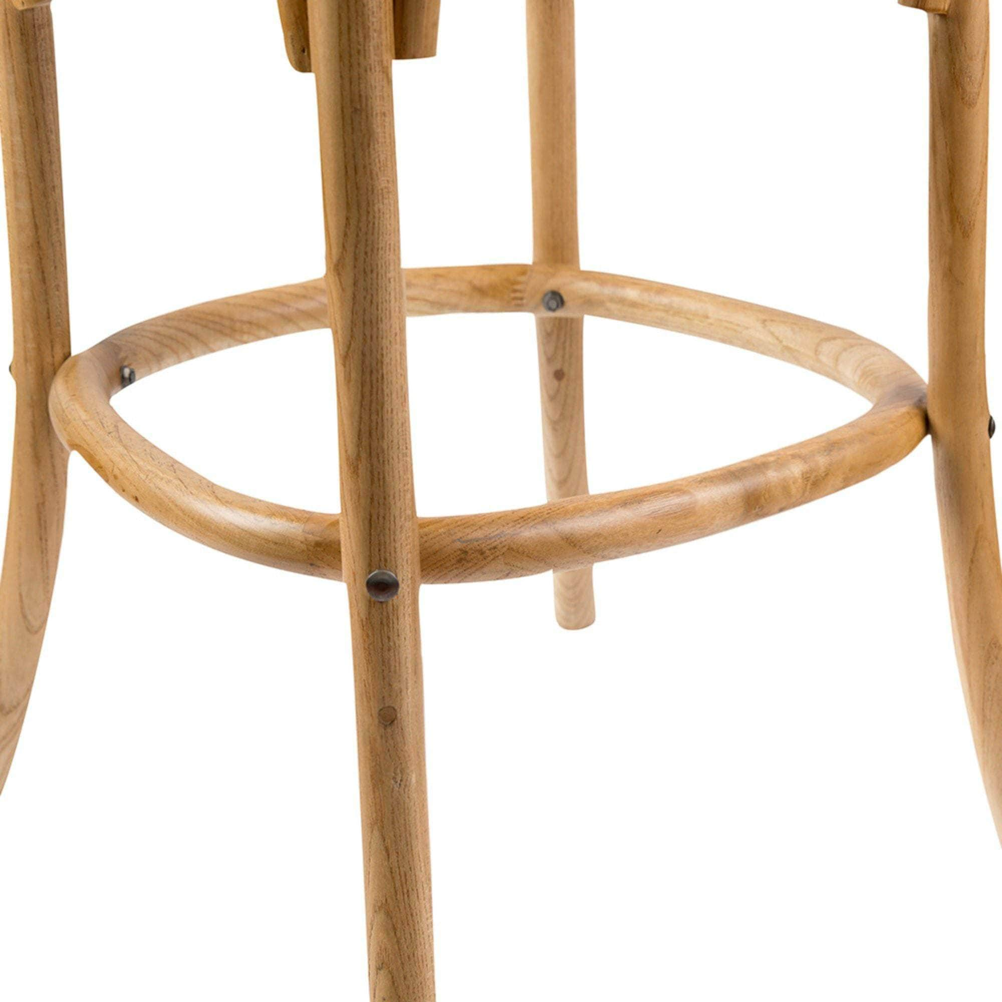 Crossback Bar Stools Dining Chair Solid Birch Timber Rattan