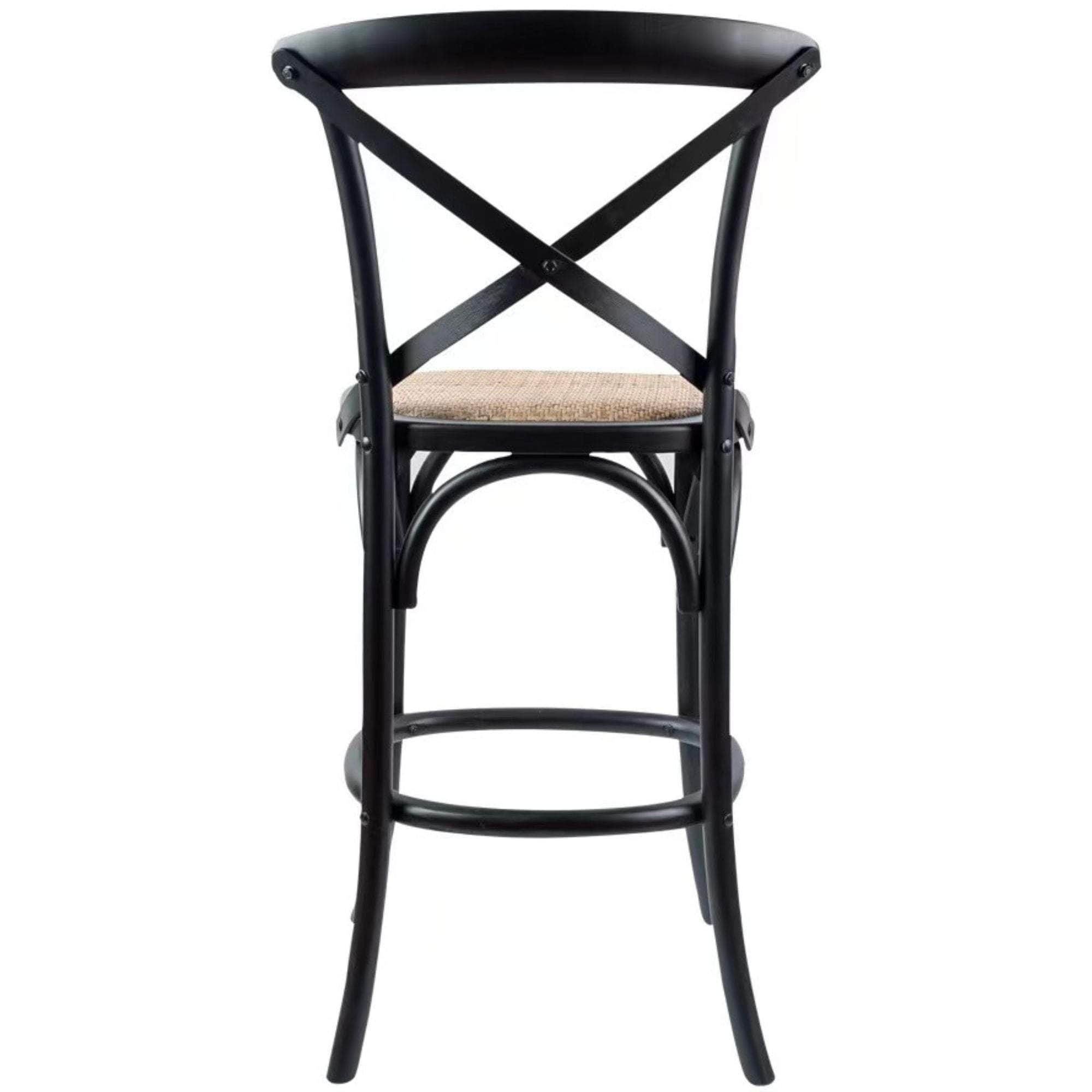 Crossback Bar Stools Dining Chair Solid Birch Timber Rattan