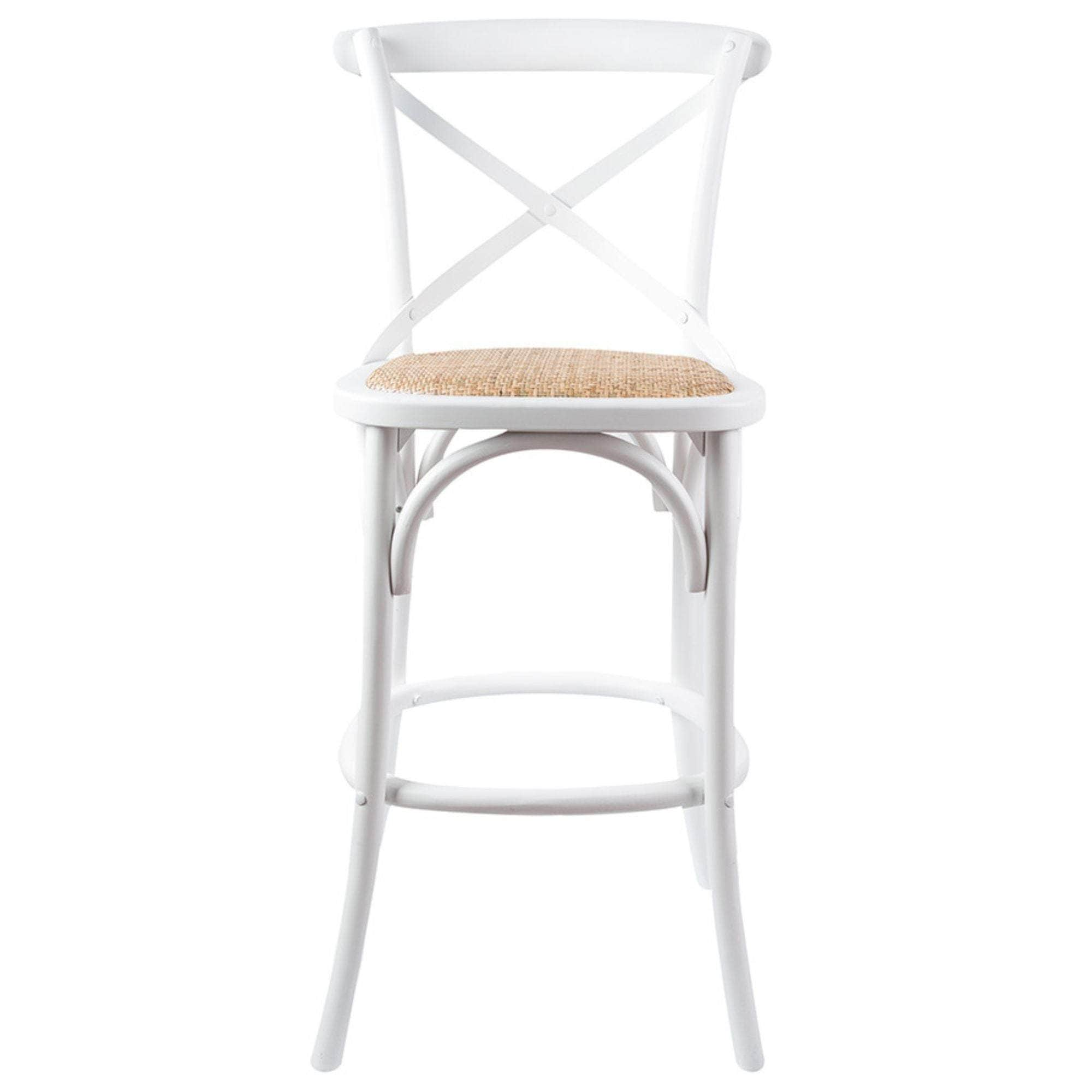 Crossback Bar Stools Dining Chair Solid Birch Timber Rattan