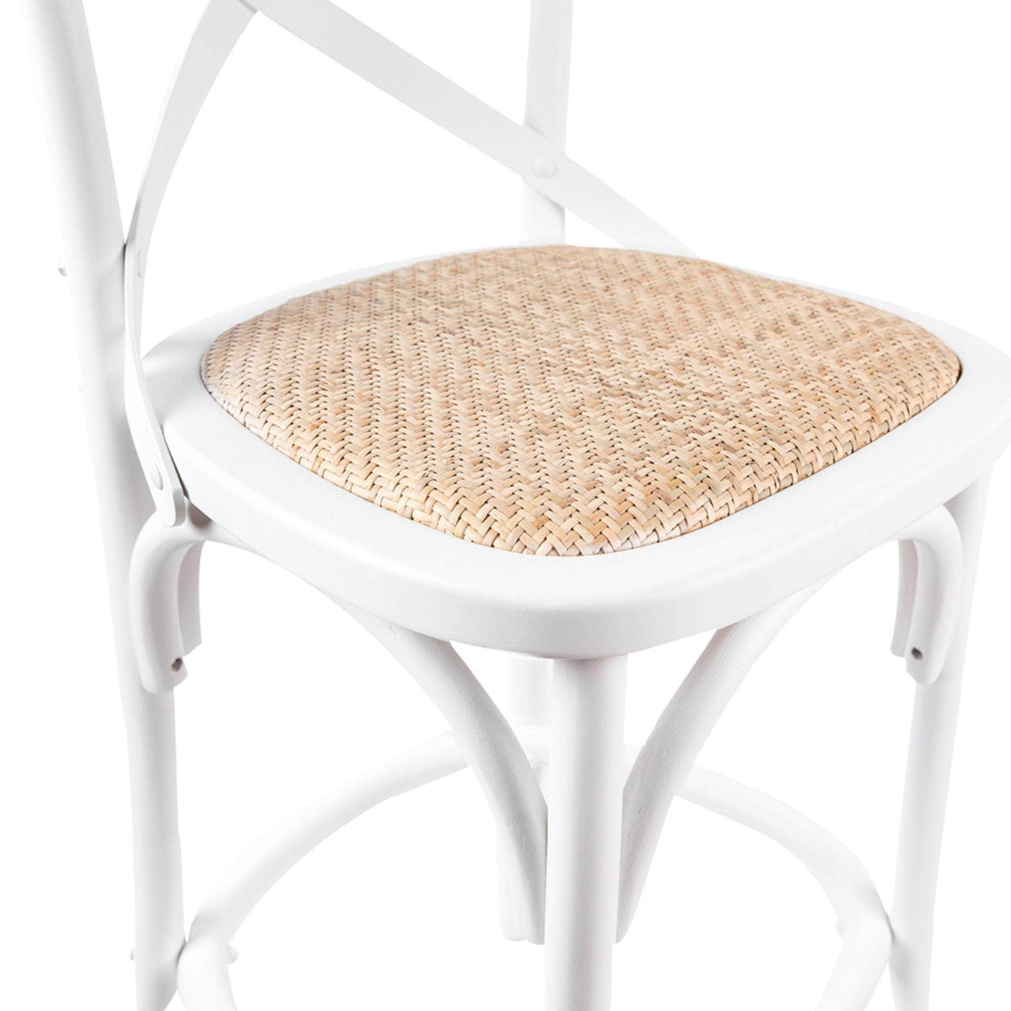 Crossback Bar Stools Dining Chair Solid Birch Timber Rattan