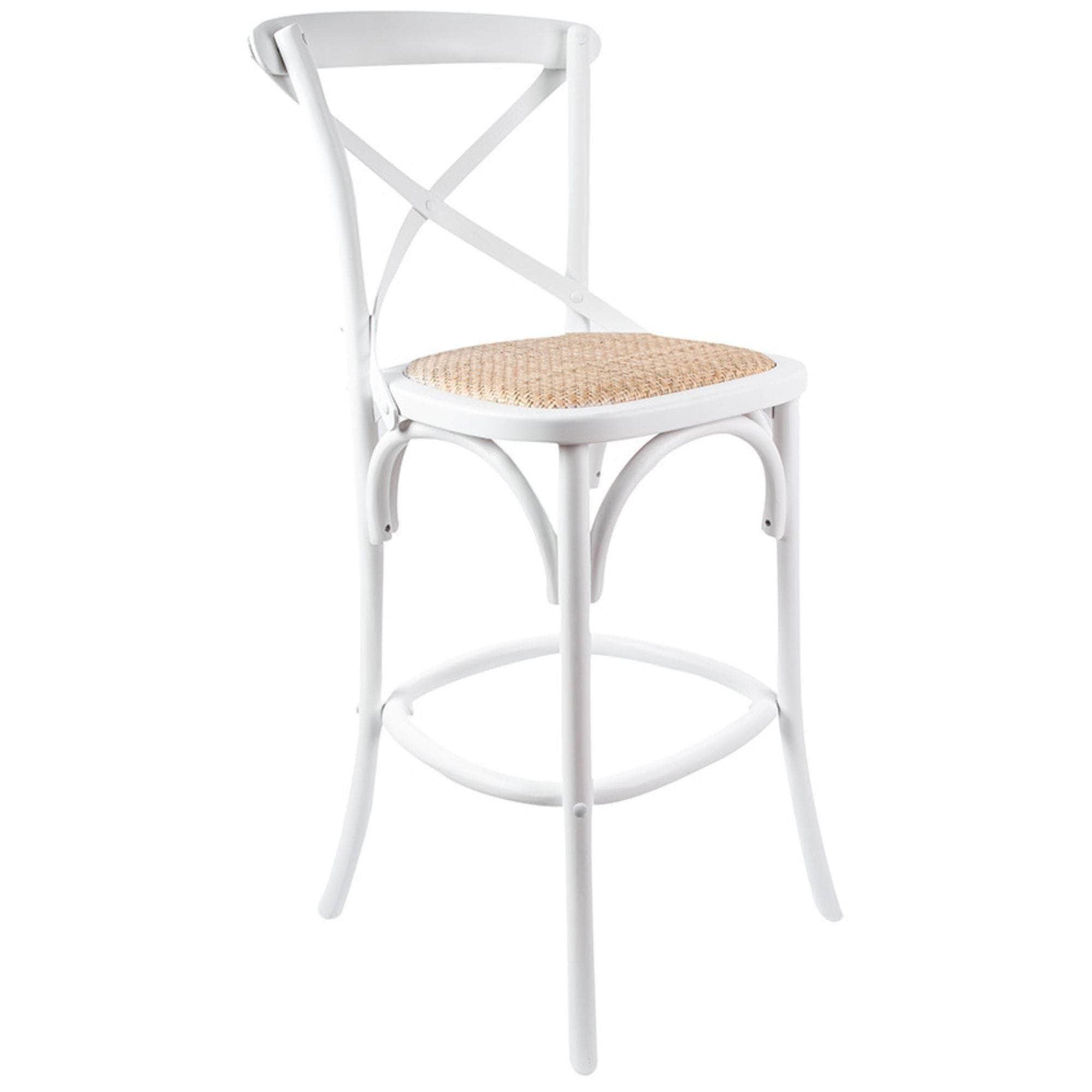 Crossback Bar Stools Dining Chair Solid Birch Timber Rattan