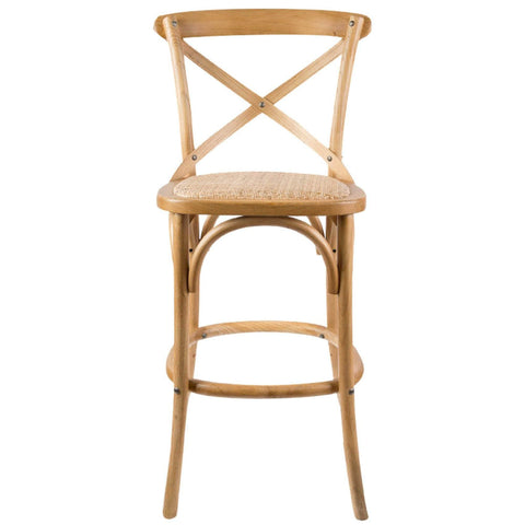Crossback Bar Stools Dining Chair Solid Birch Timber Rattan