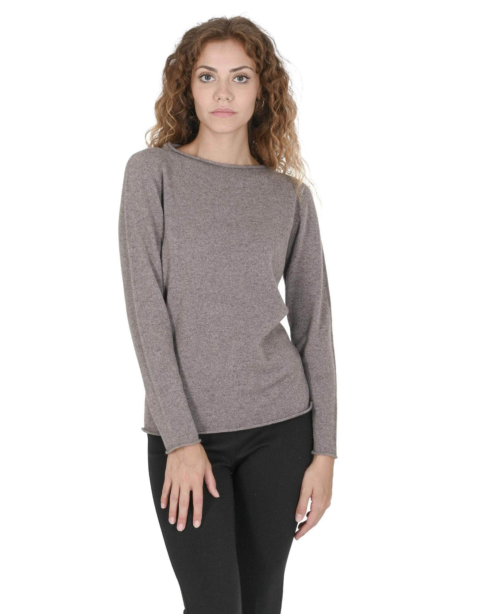 Crown Of Edinburgh Cashmere Women'S Slate Boatneck Sweater