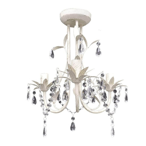 Crystal Pendant Ceiling Lamp Chandeliers 2 pcs Elegant White