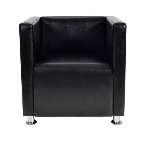 Cube Archair Black Faux Leather