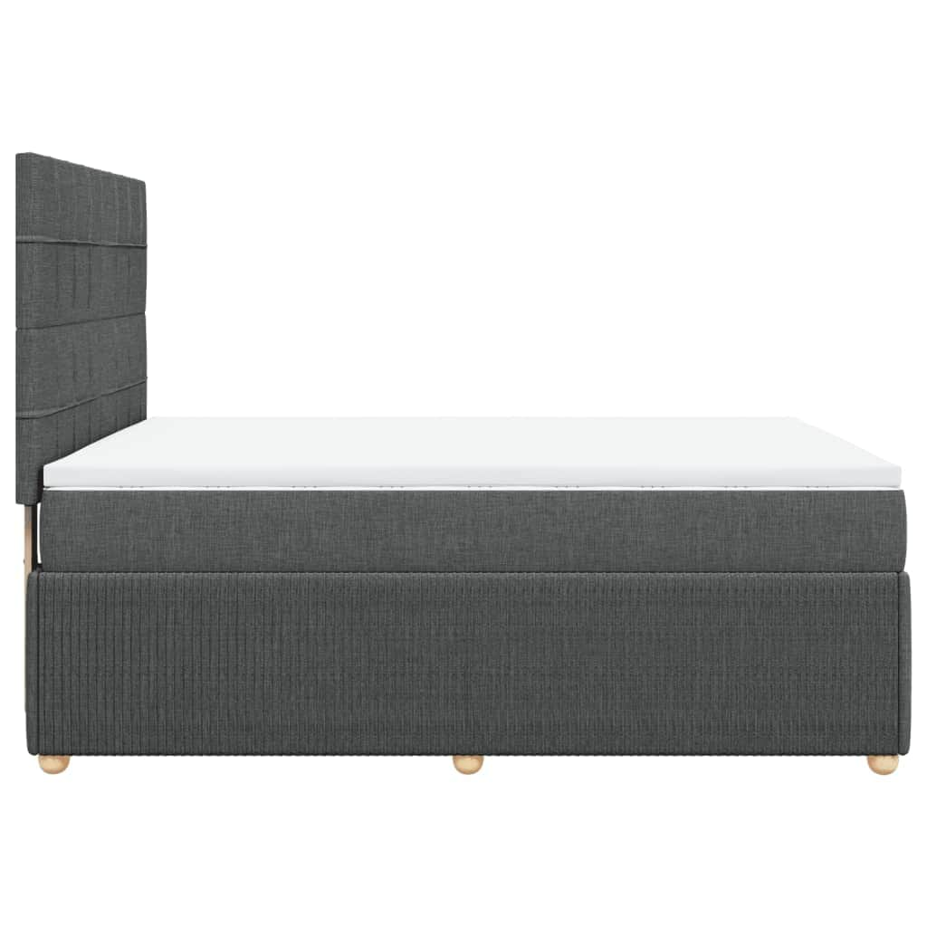 Dark Grey Queen Box Spring Bed with Mattress for Ultimate Comfort and Elegant